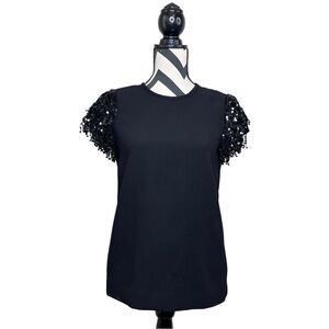 Kate Spade Sequin Sleeves Cocktail Party Sz 0 Evening Blouse